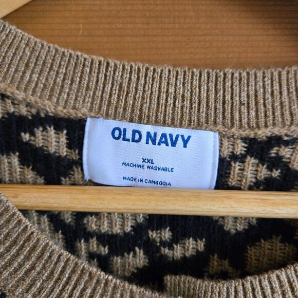 Old Navy SoSoft Cropped Cardigan Sweater Cheetah XXL Button Front Boho Cozy - Picture 5 of 5